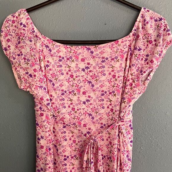 One Step Up babydoll Y2K Pink Floral Blouse Large Juniors medium women’s - Picture 8 of 8